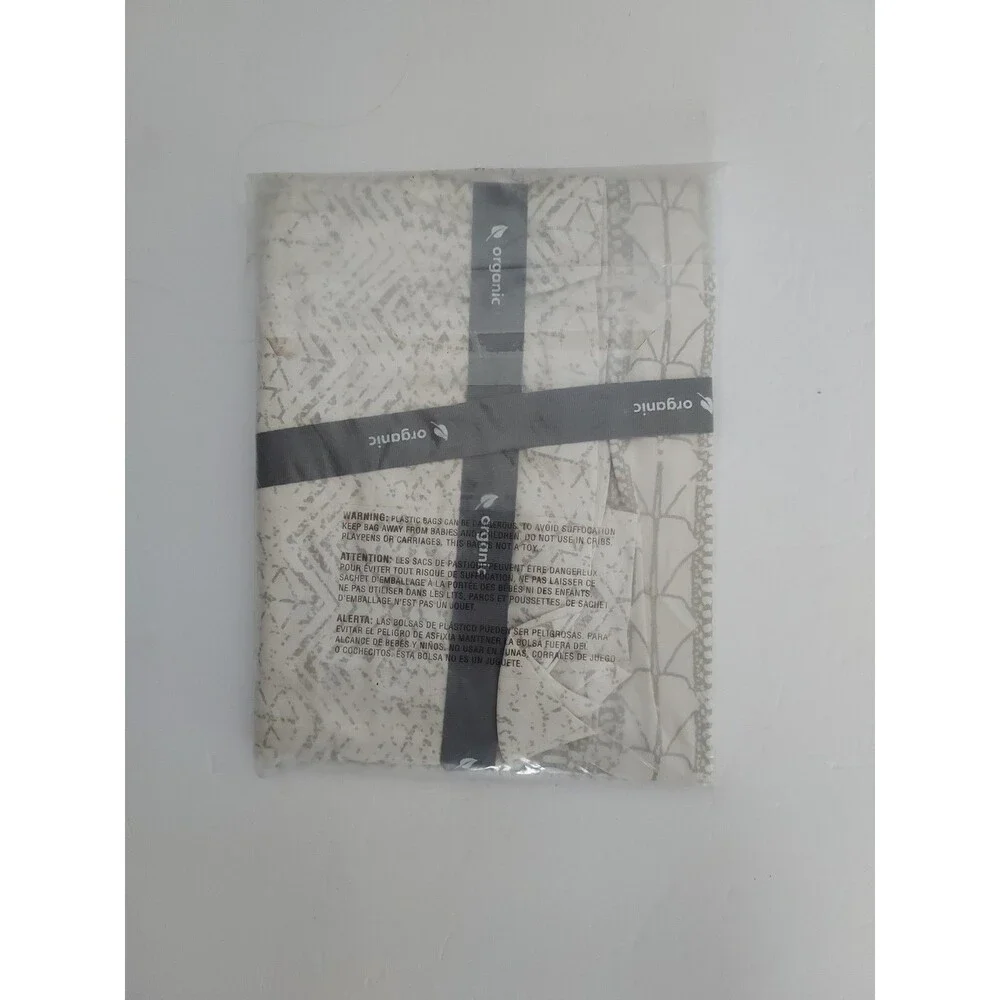 West Elm Pillow Sham - Euro - Gray Abstract - Organic Sateen - NEW